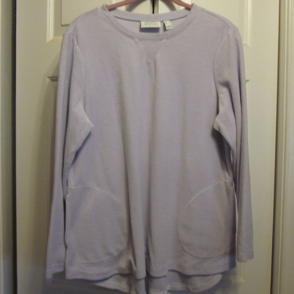 Denim & Co Lavender Velour Top Sz M